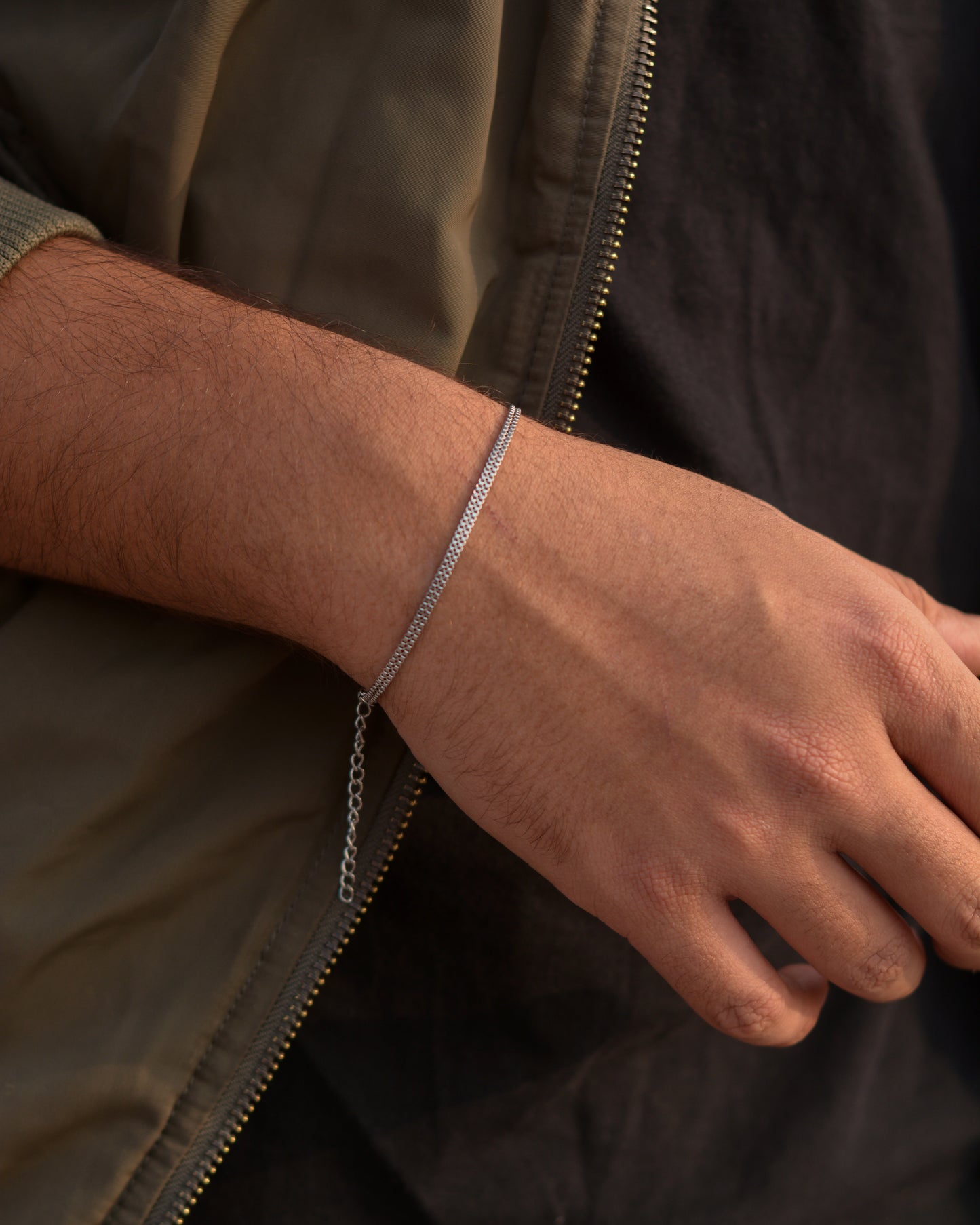 Silver Double Box Chain Bracelet