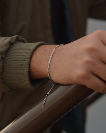 Silver Double Box Chain Bracelet
