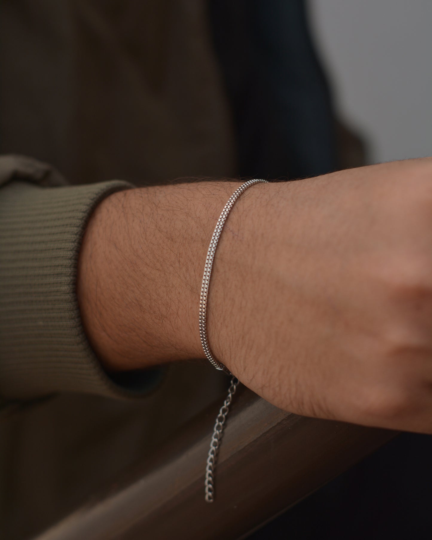 Silver Double Box Chain Bracelet