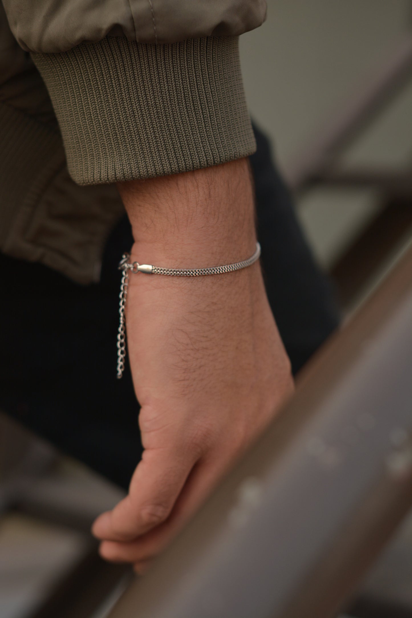 Silver Double Box Chain Bracelet