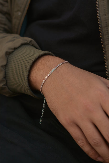 Silver Double Box Chain Bracelet