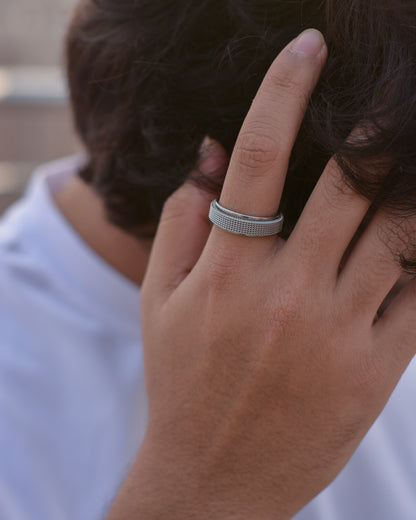Textured Elegance Fidget Spinner Ring