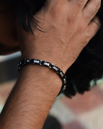 Black And Silver Sentinel Bracelet