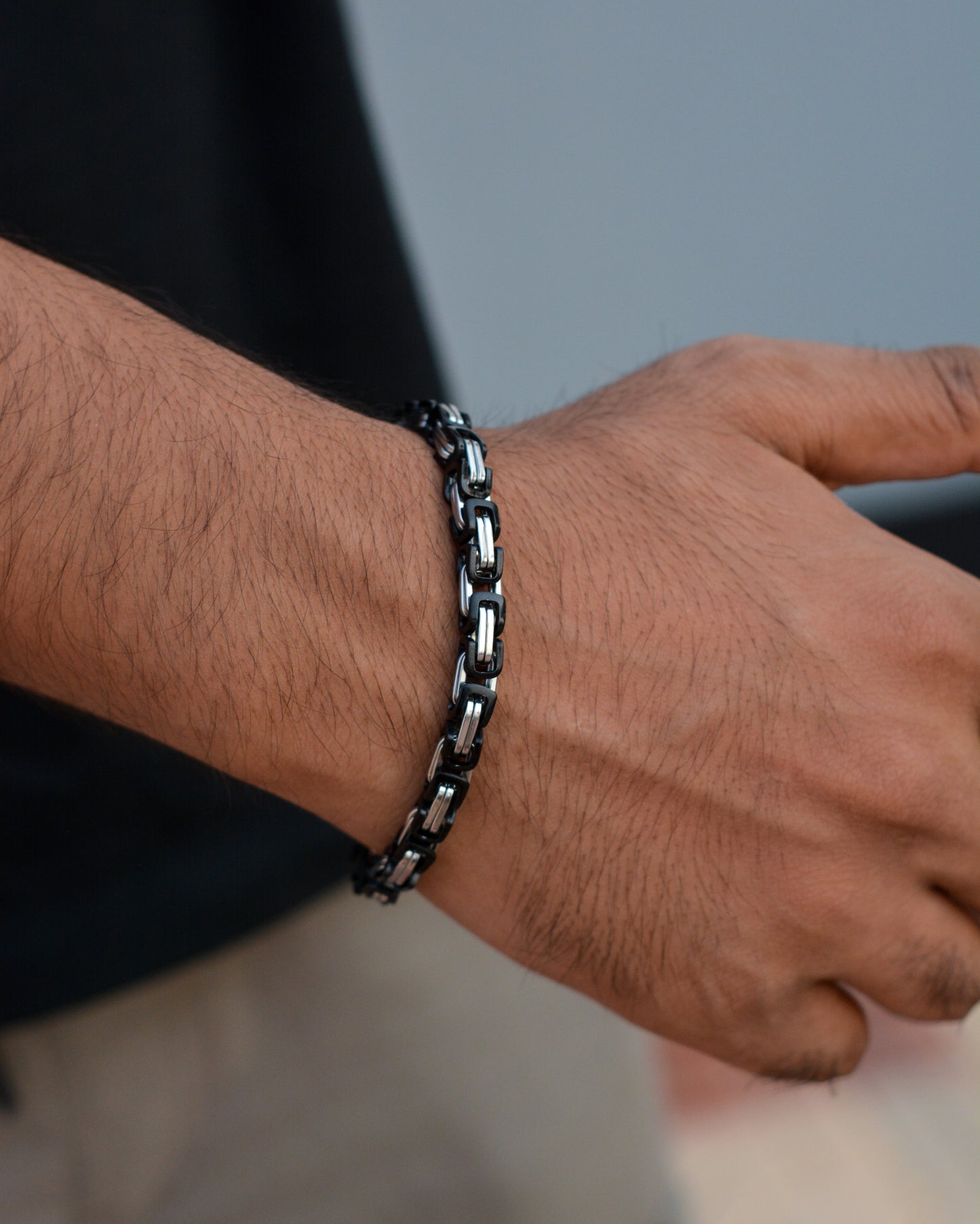 Black And Silver Sentinel Bracelet
