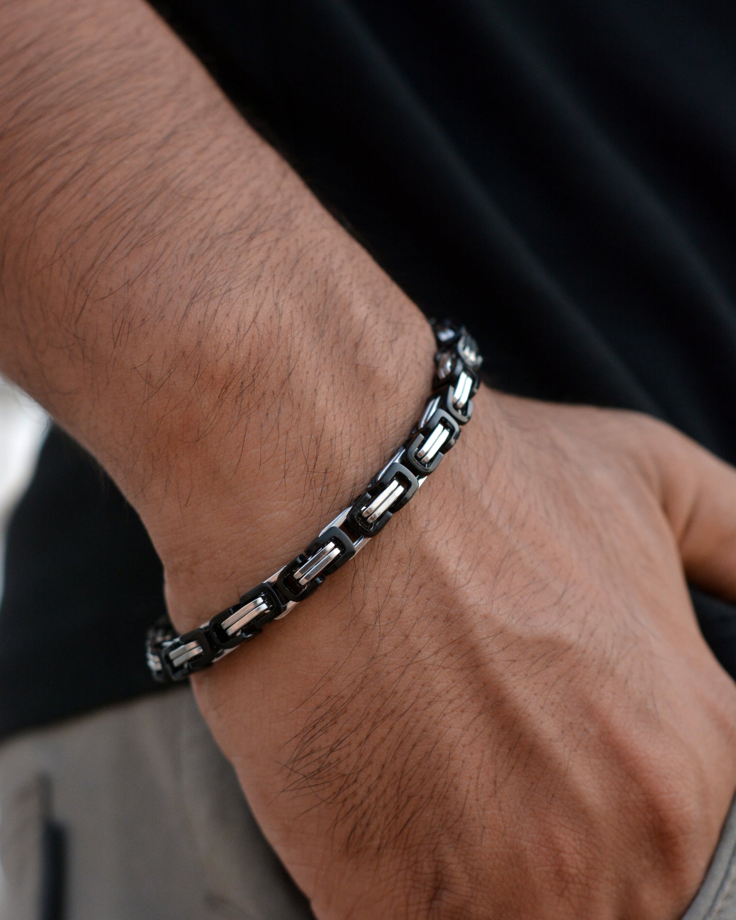 Black And Silver Sentinel Bracelet