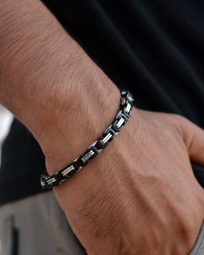 Black And Silver Sentinel Bracelet