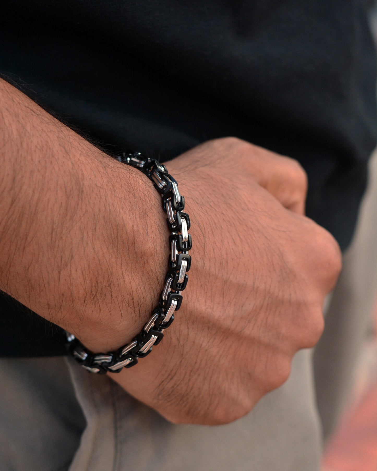 Black And Silver Sentinel Bracelet