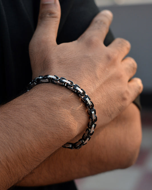 Black And Silver Sentinel Bracelet