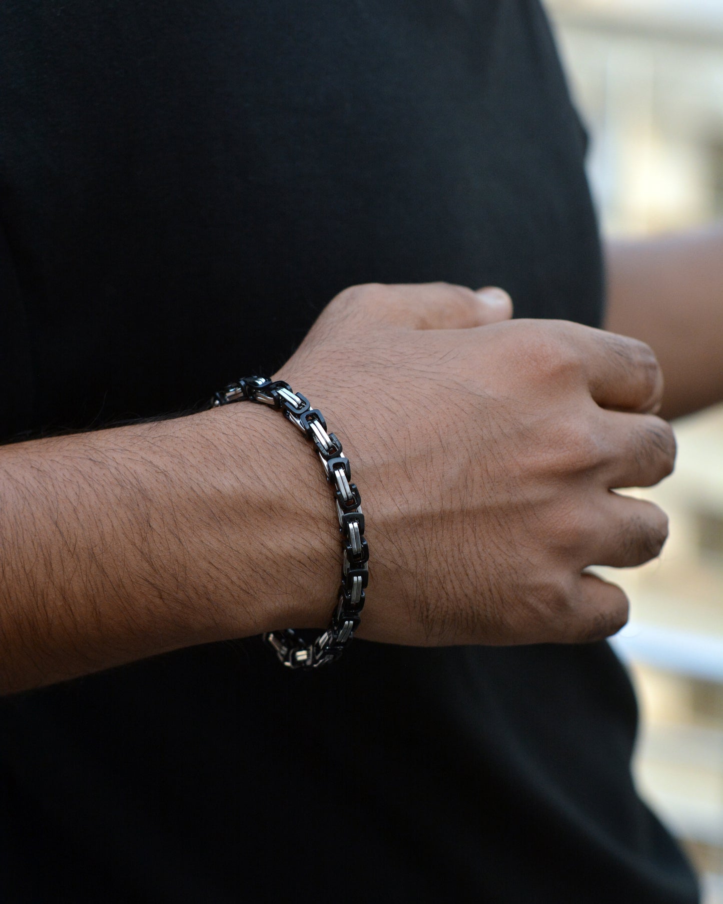 Black And Silver Sentinel Bracelet
