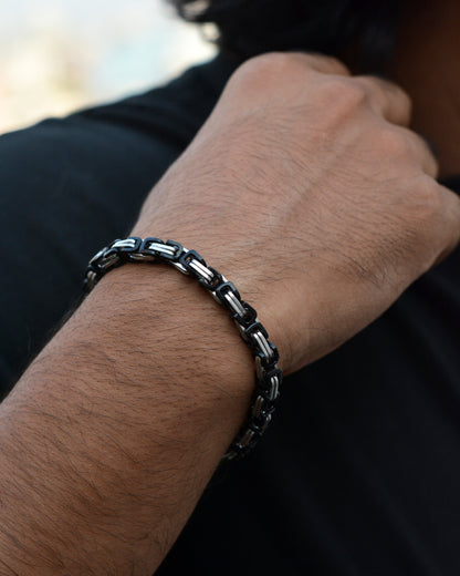 Black And Silver Sentinel Bracelet