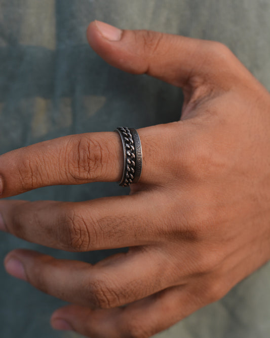 Retro Chain Link Spinner Band Ring