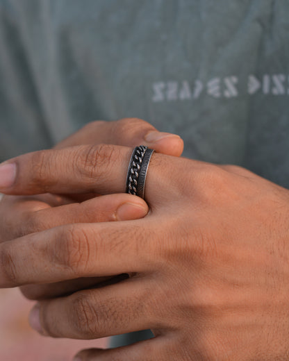 Retro Chain Link Spinner Band Ring