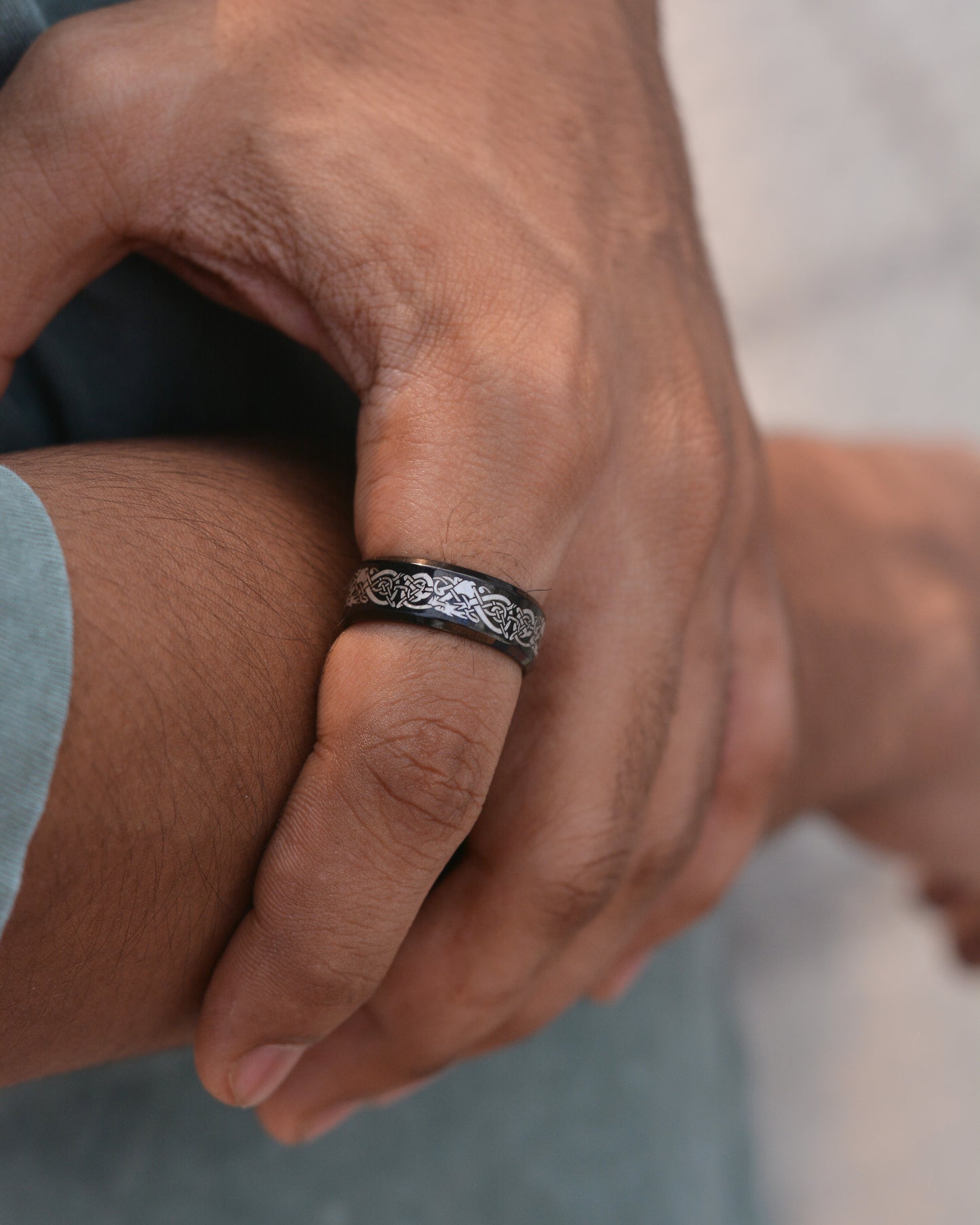 Celtic Dragon Band Ring