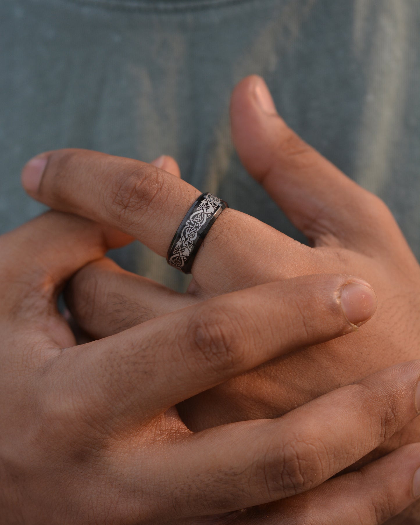 Celtic Dragon Band Ring