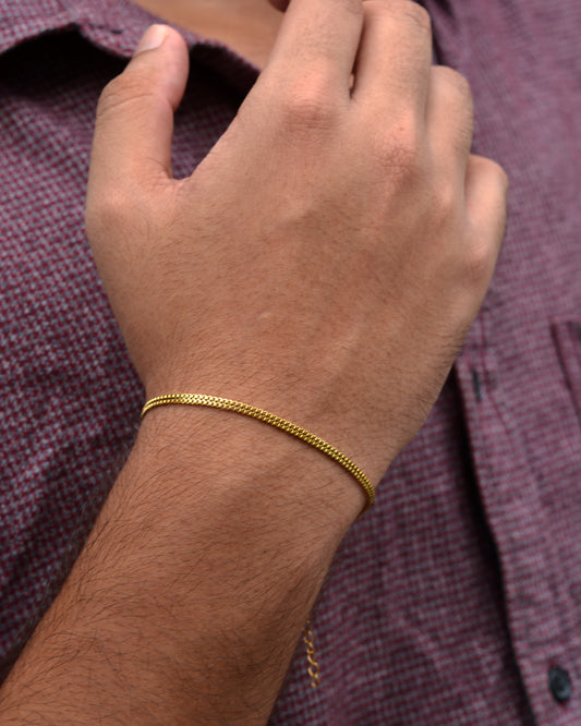 Golden Double Box Chain Bracelet