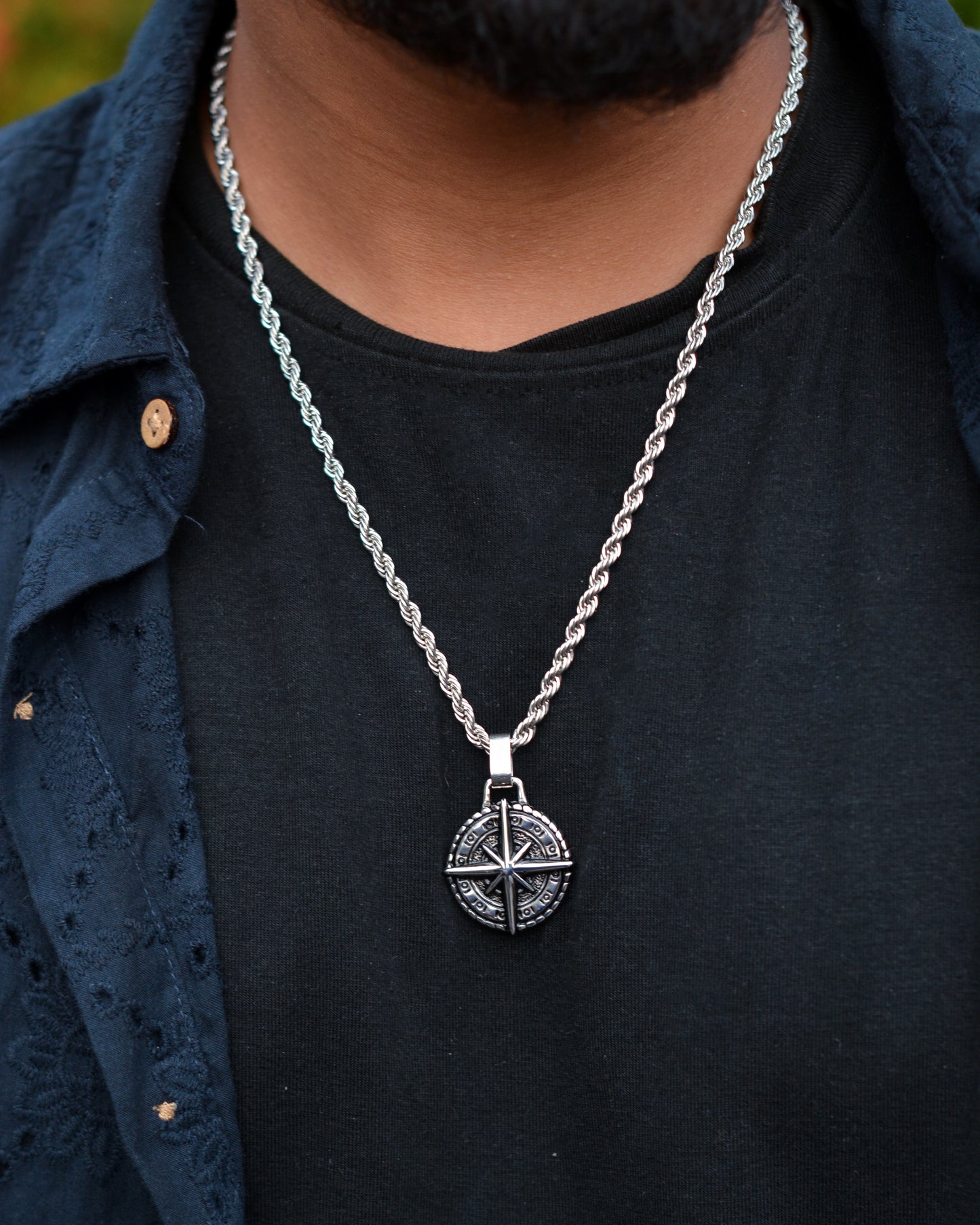 Viking Compass Pendant Necklace