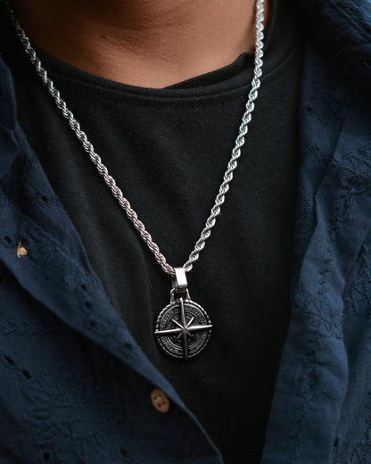Viking Compass Pendant Necklace