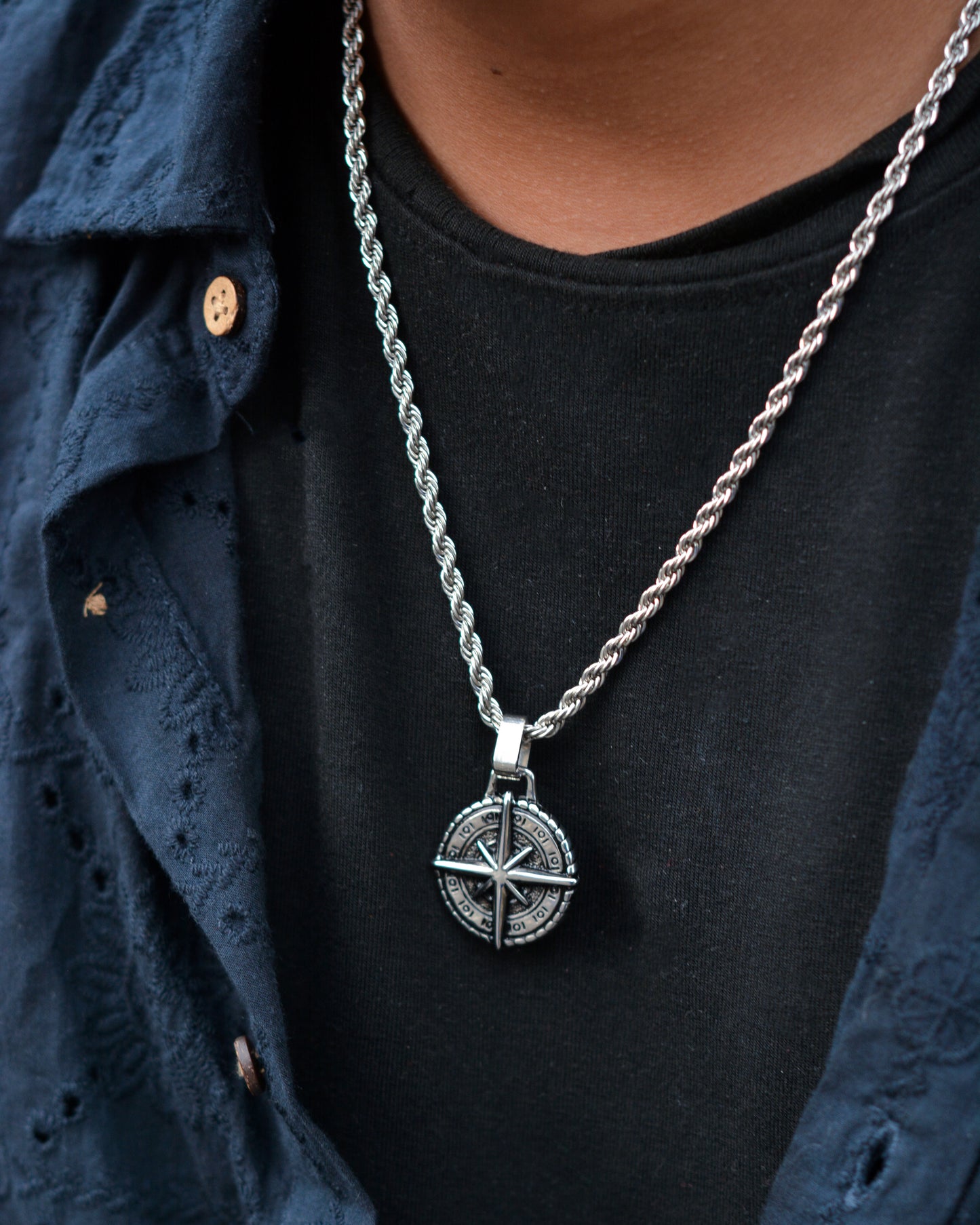 Viking Compass Pendant Necklace