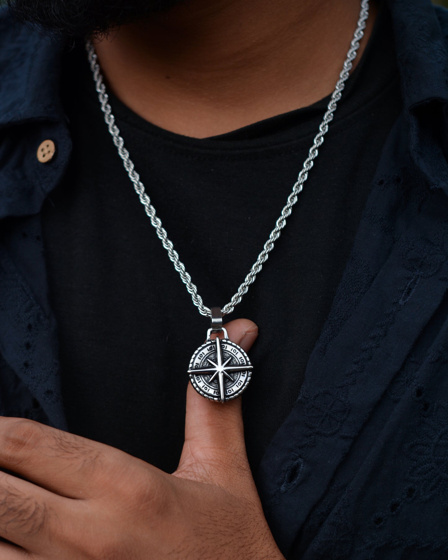 Viking Compass Pendant Necklace