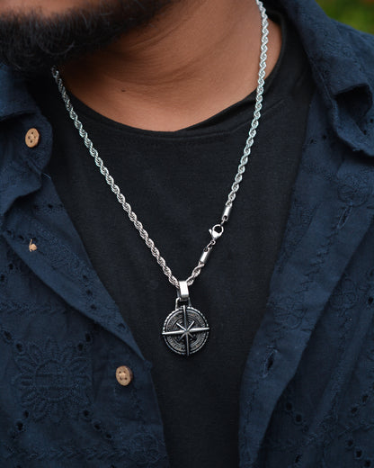 Viking Compass Pendant Necklace