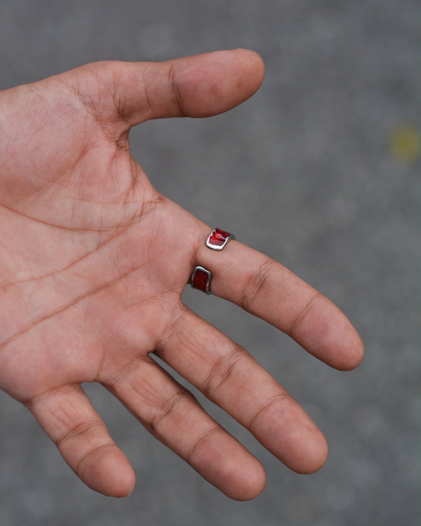 Crimson Cipher Adjustable Ring