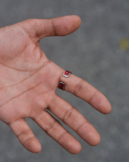 Crimson Cipher Adjustable Ring
