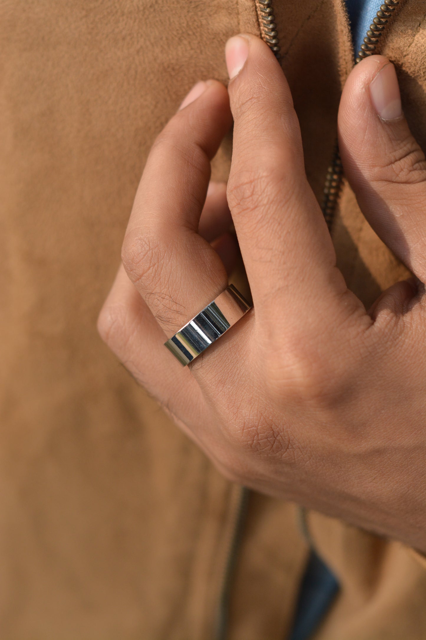 Solid Silver 8mm Stainless Steel Ring