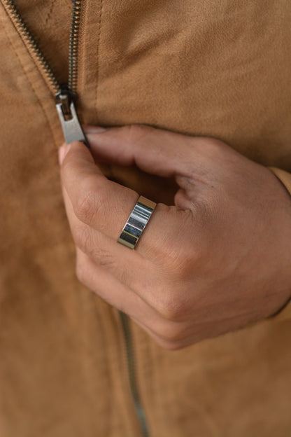 Solid Silver 8mm Stainless Steel Ring