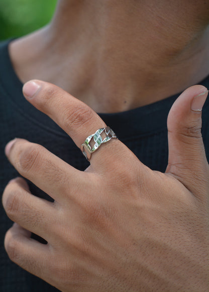 Silver Link Chain Ring