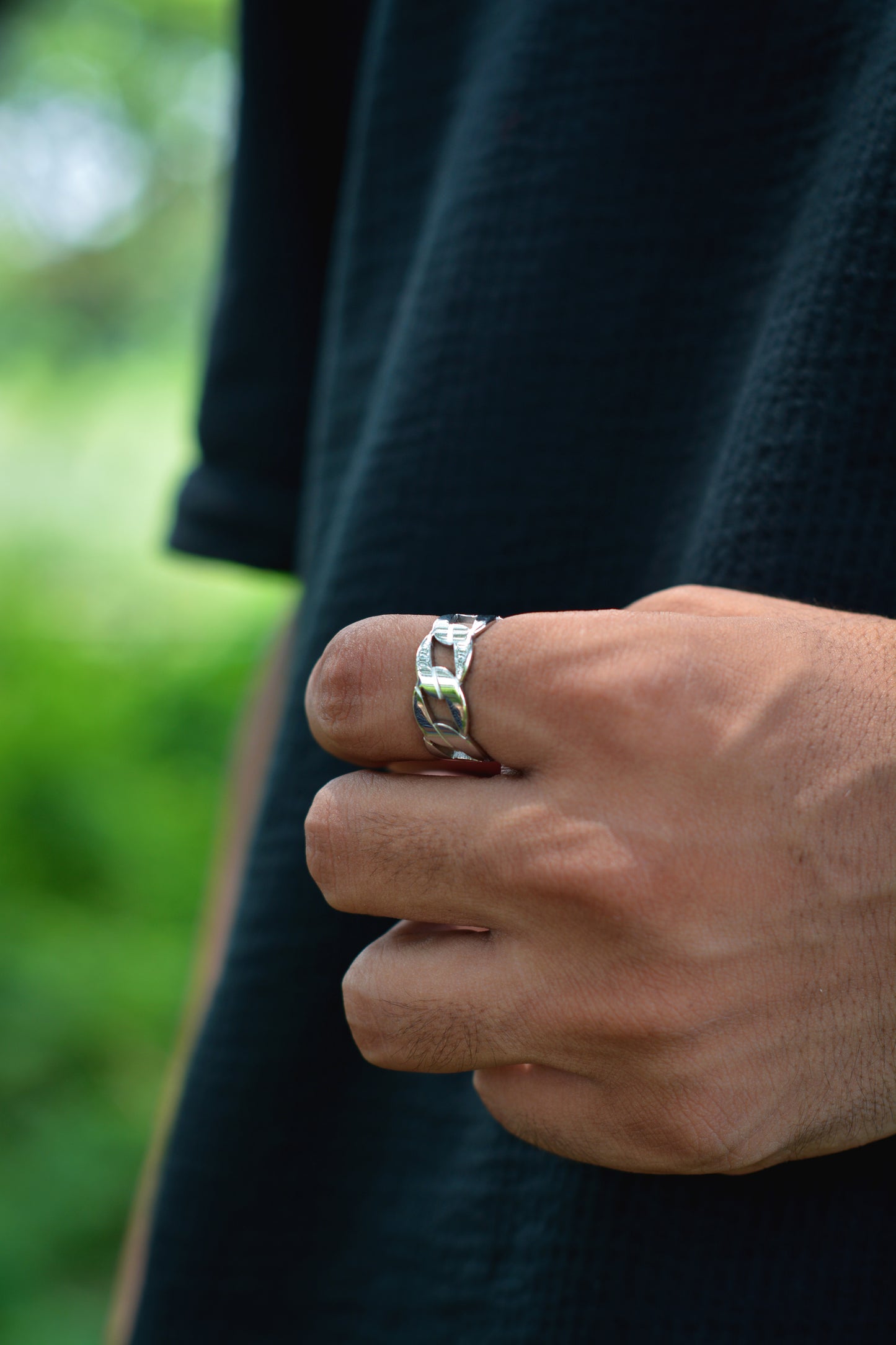 Silver Link Chain Ring