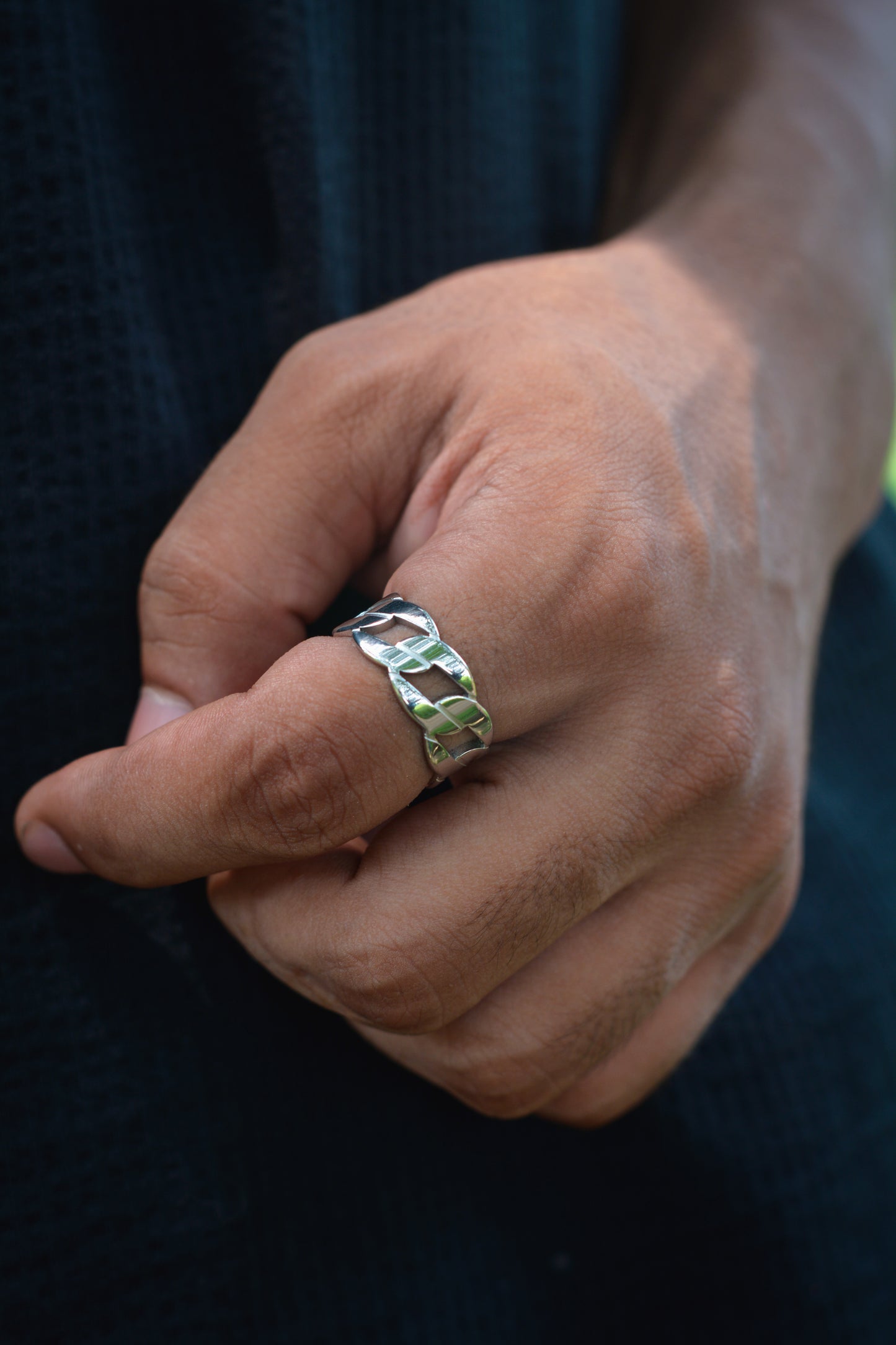 Silver Link Chain Ring
