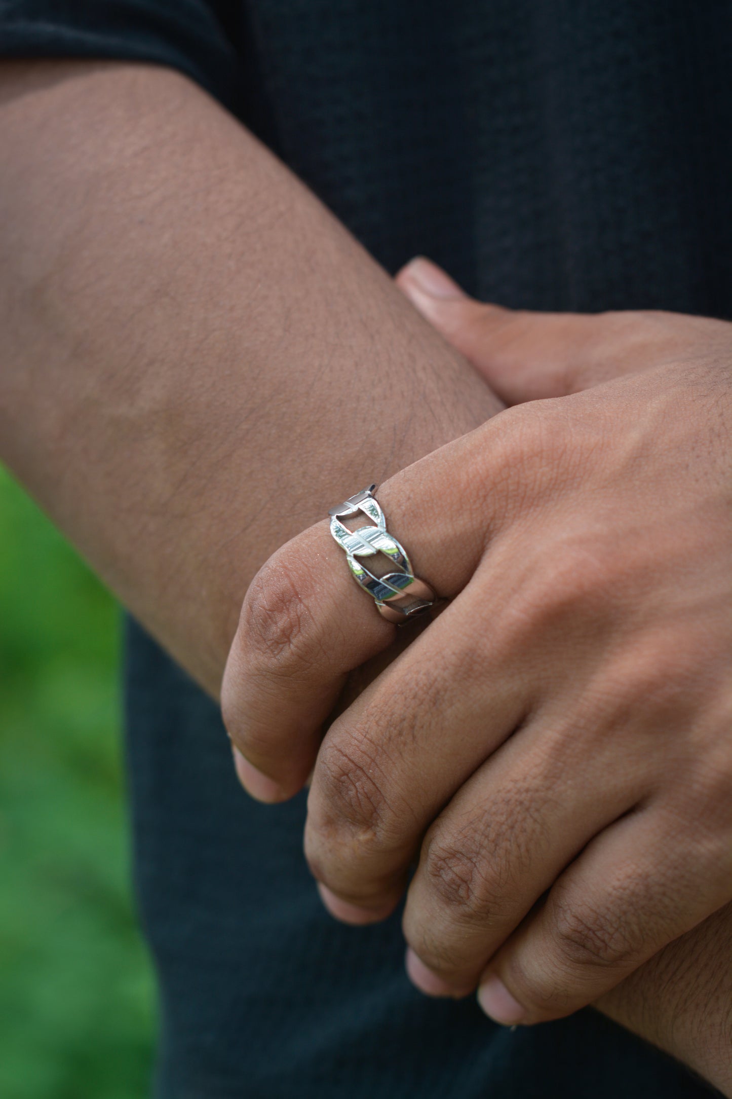 Silver Link Chain Ring