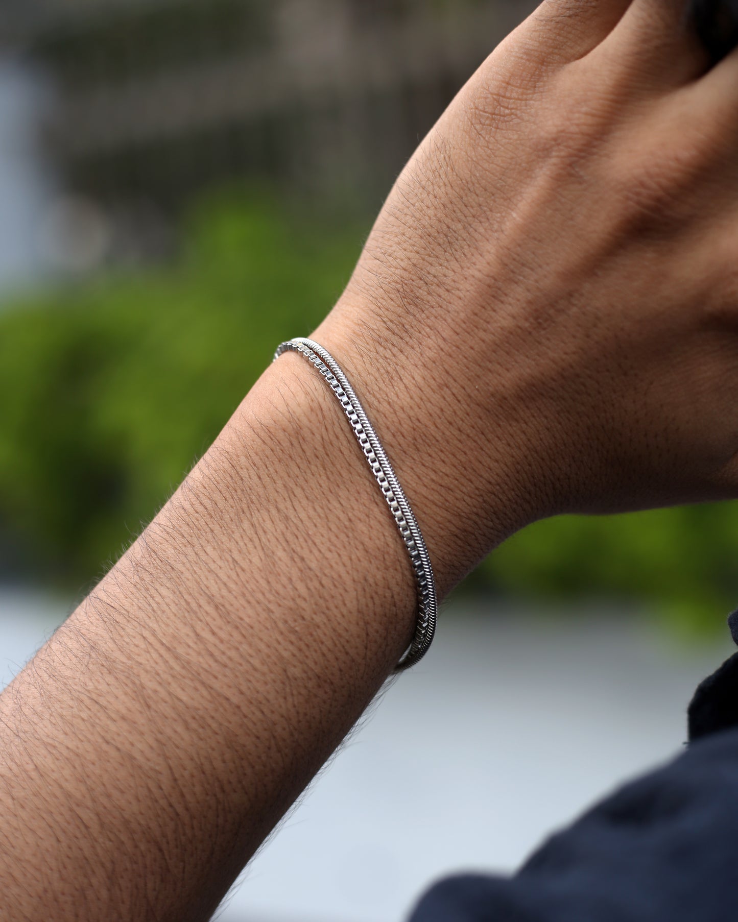 Twin Silver Stack Bracelet