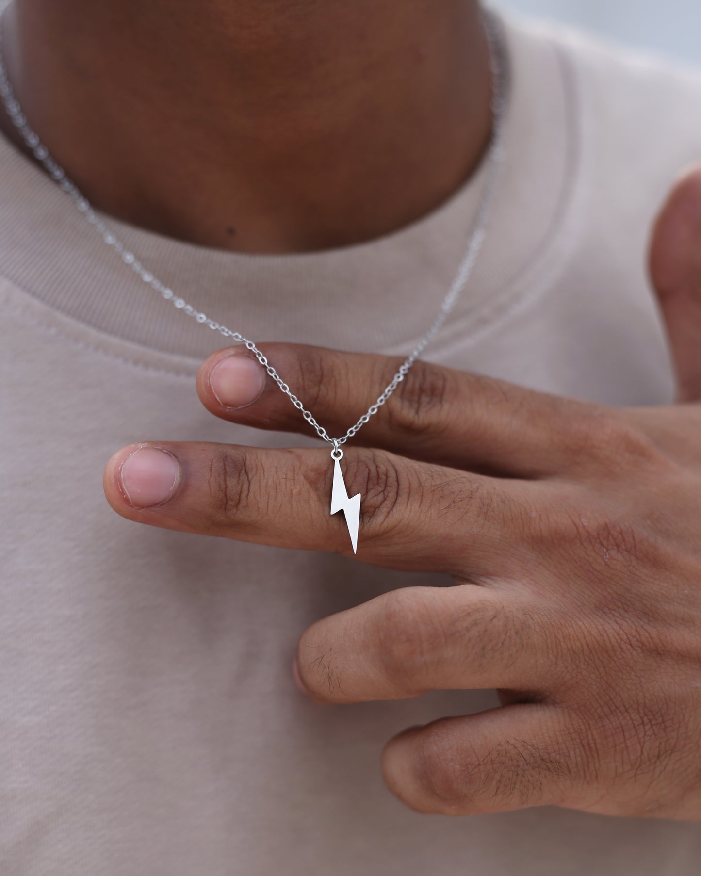 Silver Lightning Bolt Necklace