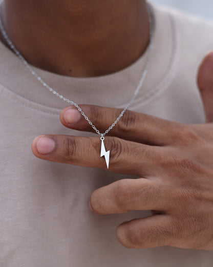 Silver Lightning Bolt Necklace
