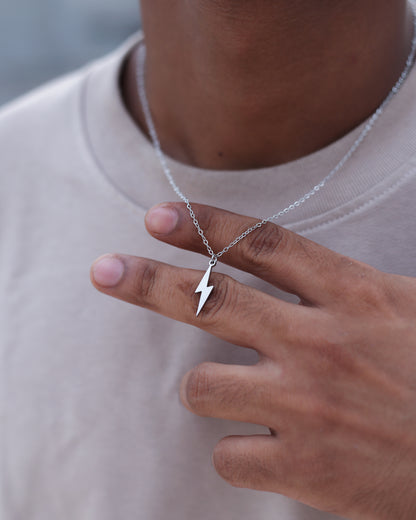 Silver Lightning Bolt Necklace