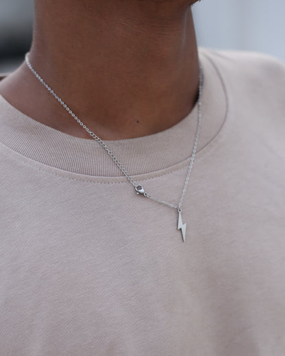 Silver Lightning Bolt Necklace