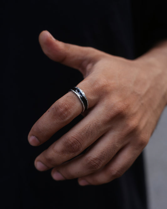 Obsidian Wave Ring