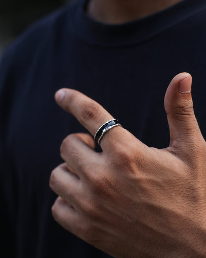 Obsidian Wave Ring