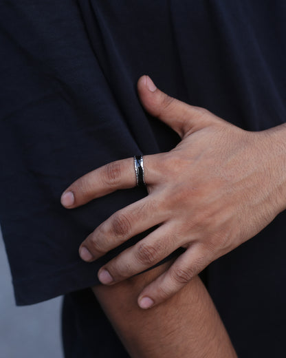 Obsidian Wave Ring